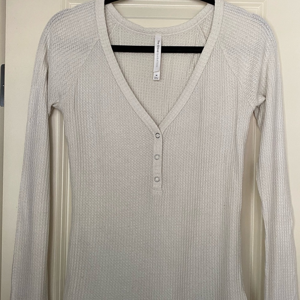 Oatmeal/Off-White Babaton Henley Longsleeve